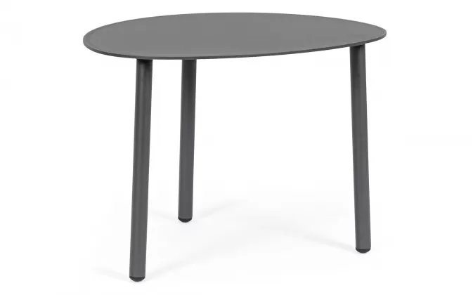 Grafitowy owalny stolik kawowy na taras SPARKY 55x45 na 3 nogach bizzotto