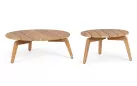 Zestaw stolików okrągłych z drewna teak EULARIA Ø60 i Ø80 cm 
