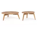 Zestaw dwóch okrągłych satolików teak EULARIA Ø60 i Ø80