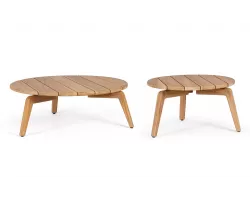 Zestaw dwóch okrągłych satolików teak EULARIA Ø60 i Ø80