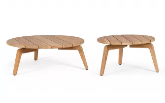 Zestaw dwóch okrągłych satolików teak EULARIA Ø60 i Ø80