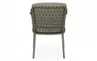 Ekskluzywne oliwkowe krzesło obiadowe IVISSA stal nierdzewna / lina polipropylenowa / poduszki