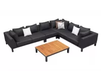 Narożnik ogrodowy aluminiowy z czarnym obiciem Olefin POLO PRO 