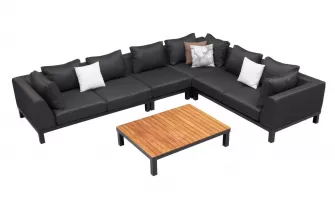 Narożnik ogrodowy aluminiowy z czarnym obiciem Olefin POLO PRO 