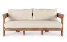 Sofa wypoczynkowa do patio 2,5-osobowa EVORA drewno teakowe / poduszki Olefin