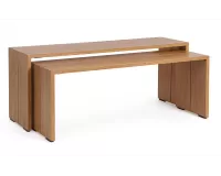 Zestaw dwóch stolików PIPER nakładanych z aluminium powłoka drewnopodobna