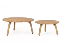 Dwa okrągły stoliki kawowe do ogrodu zimowego GARITA Ø60 i Ø80