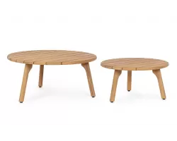 Dwa okrągły stoliki kawowe do ogrodu zimowego GARITA Ø60 i Ø80