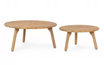 Dwa okrągły stoliki kawowe do ogrodu zimowego GARITA Ø60 i Ø80