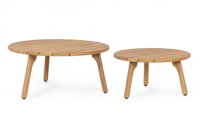 Dwa okrągły stoliki kawowe do ogrodu zimowego GARITA Ø60 i Ø80