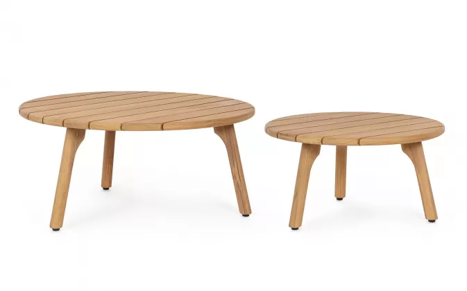 Dwa okrągły stoliki kawowe do ogrodu zimowego GARITA Ø60 i Ø80