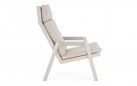 Jasnobeżowy fotel wypoczynkowy na taras aluminiowy z poduszkami EMERY Bizzotto