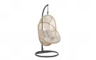 Kokon huśtawka ogrodowa MARTINICA czarna podstawa / piaskowy technorattan