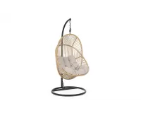 Kokon huśtawka ogrodowa MARTINICA czarna podstawa / piaskowy technorattan