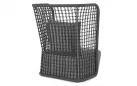 Wysoki fotel ogrodowy KOLLAR grafitowy lina polipropylenowa  poduszki Olefin