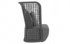 Wysoki fotel ogrodowy KOLLAR grafitowy lina polipropylenowa  poduszki Olefin