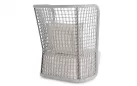 Wysoki fotel ogrodowy KOLLAR jasnoszary lina polipropylenowa  poduszki Olefin