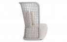 Wysoki fotel ogrodowy KOLLAR jasnoszary lina polipropylenowa  poduszki Olefin
