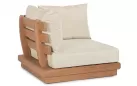 Modułowy komplet mebli ogrodowych z teaku z beżowymi poduszkami DELGADA bizzotto
