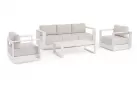 Meble kość słoniowa aluminiowe sofa + 2 fotele i stolik MOSES bizzotto