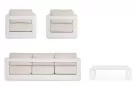 Meble kość słoniowa aluminiowe sofa + 2 fotele i stolik MOSES bizzotto