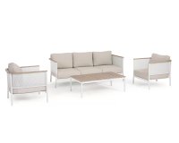 Meble ogrodowe na taras aluminiowe jasnobeżowe ULISES Bizzotto