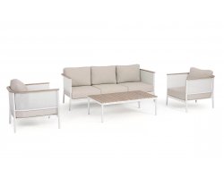 Meble ogrodowe na taras aluminiowe jasnobeżowe ULISES Bizzotto