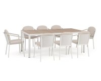 Meble stołowa dla 8 osób jasnobezowy ULISES Bizzotto