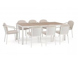 Meble stołowa dla 8 osób jasnobezowy ULISES Bizzotto