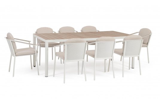 Meble stołowa dla 8 osób jasnobezowy ULISES Bizzotto