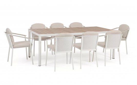 Meble stołowa dla 8 osób jasnobezowy ULISES Bizzotto Meble stołowa dla 8 osób jasnobezowy ULISES Bizzotto