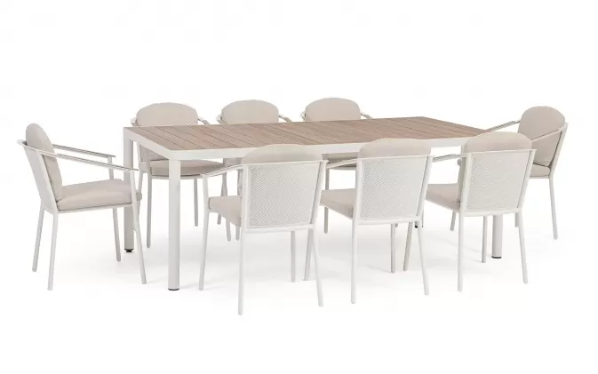 Meble stołowa dla 8 osób jasnobezowy ULISES Bizzotto