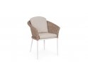 Krzesło stołowe z aluminium i technorattanu kolor naturalny z poduchami OCEANA Bizzotto