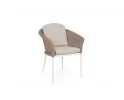 Krzesło stołowe z aluminium i technorattanu kolor naturalny z poduchami OCEANA Bizzotto