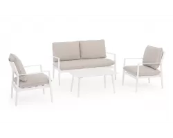 Białokremowy zestaw kawowy na taras NEBUKA bizzotto