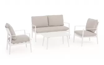 Białokremowy zestaw kawowy na taras NEBUKA bizzotto