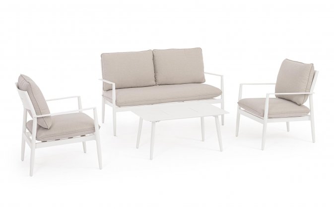 Białokremowy zestaw kawowy na taras NEBUKA bizzotto