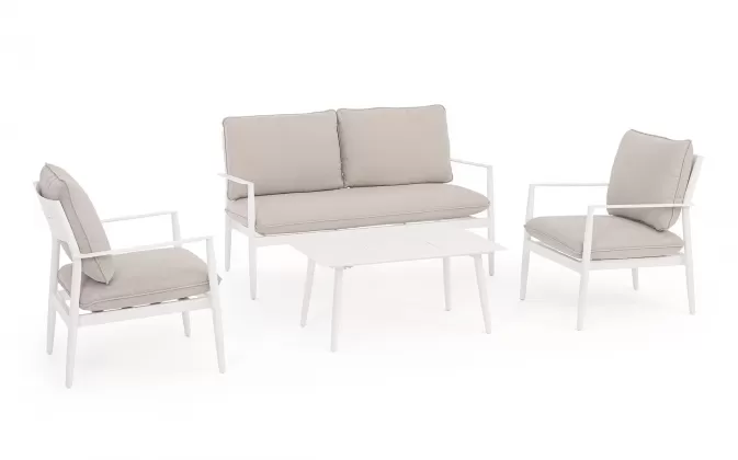 Białokremowy zestaw kawowy na taras NEBUKA bizzotto