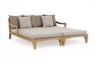 Zestaw 2 sofa / łóżko ogrodowe z teaku BALI bizzotto poduszki beżowe