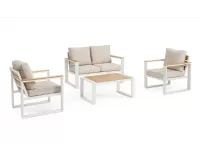 Biały komplet aluminiowy na taras kawowy LEANDRO bizzotto