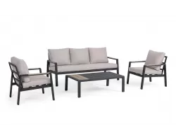 Meble wypoczynkowe na taras aluminoiwe ciemnoszare ELNA bizzotto