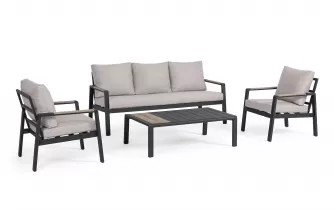 Meble wypoczynkowe na taras aluminoiwe ciemnoszare ELNA bizzotto