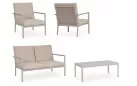 Beżowe meble ogrodowe wypoczynkowe aluminiowe KONNOR bizzotto