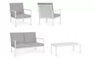 Białe meble ogrodowe wypoczynkowe aluminiowe KONNOR bizzotto