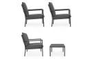 Grafitowe meble ogrodowe wypoczynkowe aluminiowe KONNOR bizzotto
