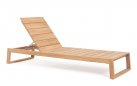 Lezak ogrodowy z drewna teakowego premium z materacem JEREMY Bizzotto