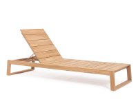 Lezak ogrodowy z drewna teakowego premium z materacem JEREMY Bizzotto