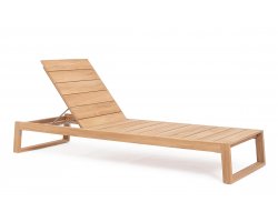 Lezak ogrodowy z drewna teakowego premium z materacem JEREMY Bizzotto
