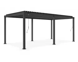 Pergola grafitowa z zamykanym dachem lamelowym 3x6 m GARDA Bizzotto