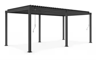 Pergola grafitowa z zamykanym dachem lamelowym 3x6 m GARDA Bizzotto